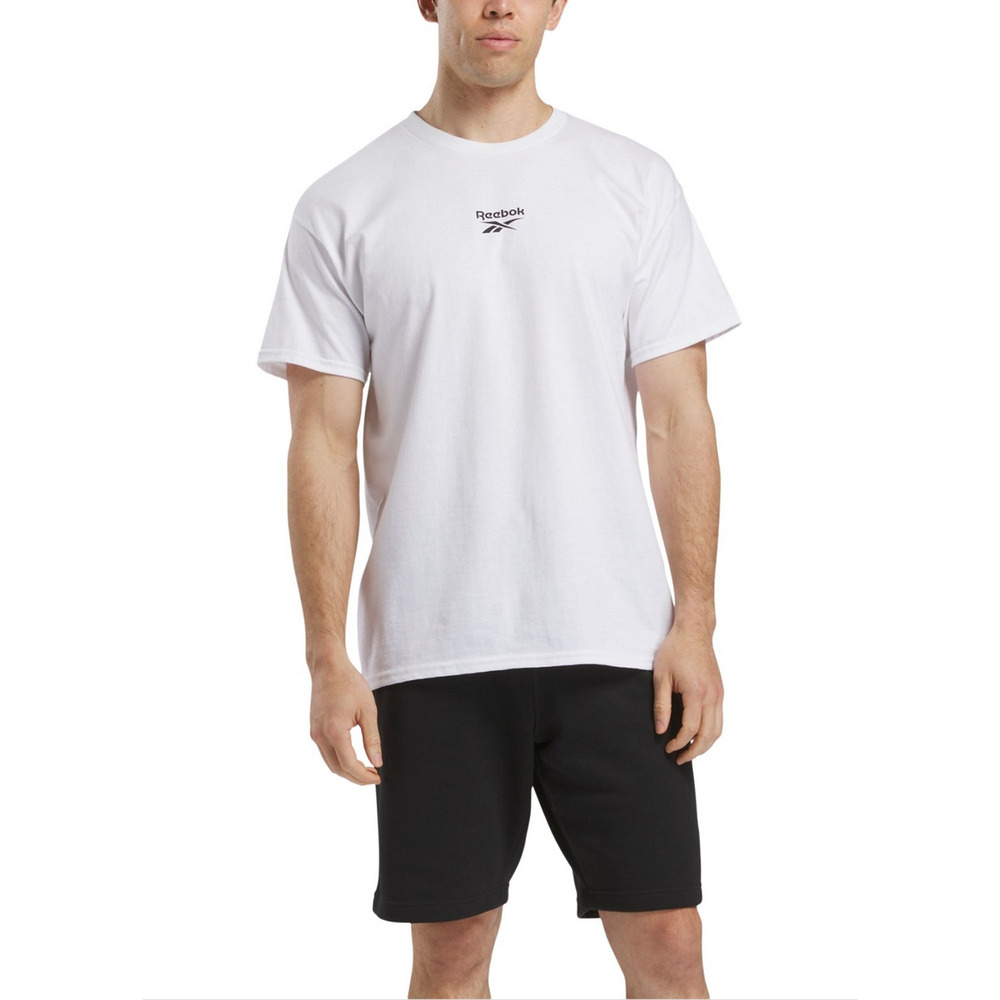 Reebok Men Game Win Logo Graphic T-Shirt White Size S